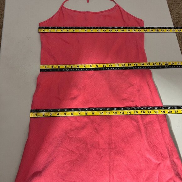 Bryn Walker Halter Dress Women Medium Pink Ruffle Knee Length Lagenlook MODIFIED - Picture 2 of 10